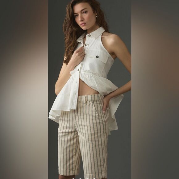 Anthropologie Pilcro Slim Trouser Bermuda Shorts. 27. NWT. - Picture 1 of 10